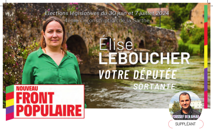 Elise LEBOUCHER candidate pour le Nouveau Front Populaire, 4ème circonscription de la Sarthe, Élections législatives 2024