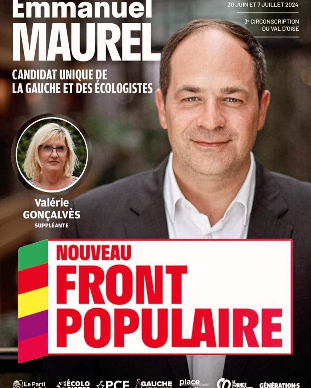 Emmanuel MAUREL candidat pour le Nouveau Front Populaire, 3ème circonscription du Val-d'Oise, Élections législatives 2024