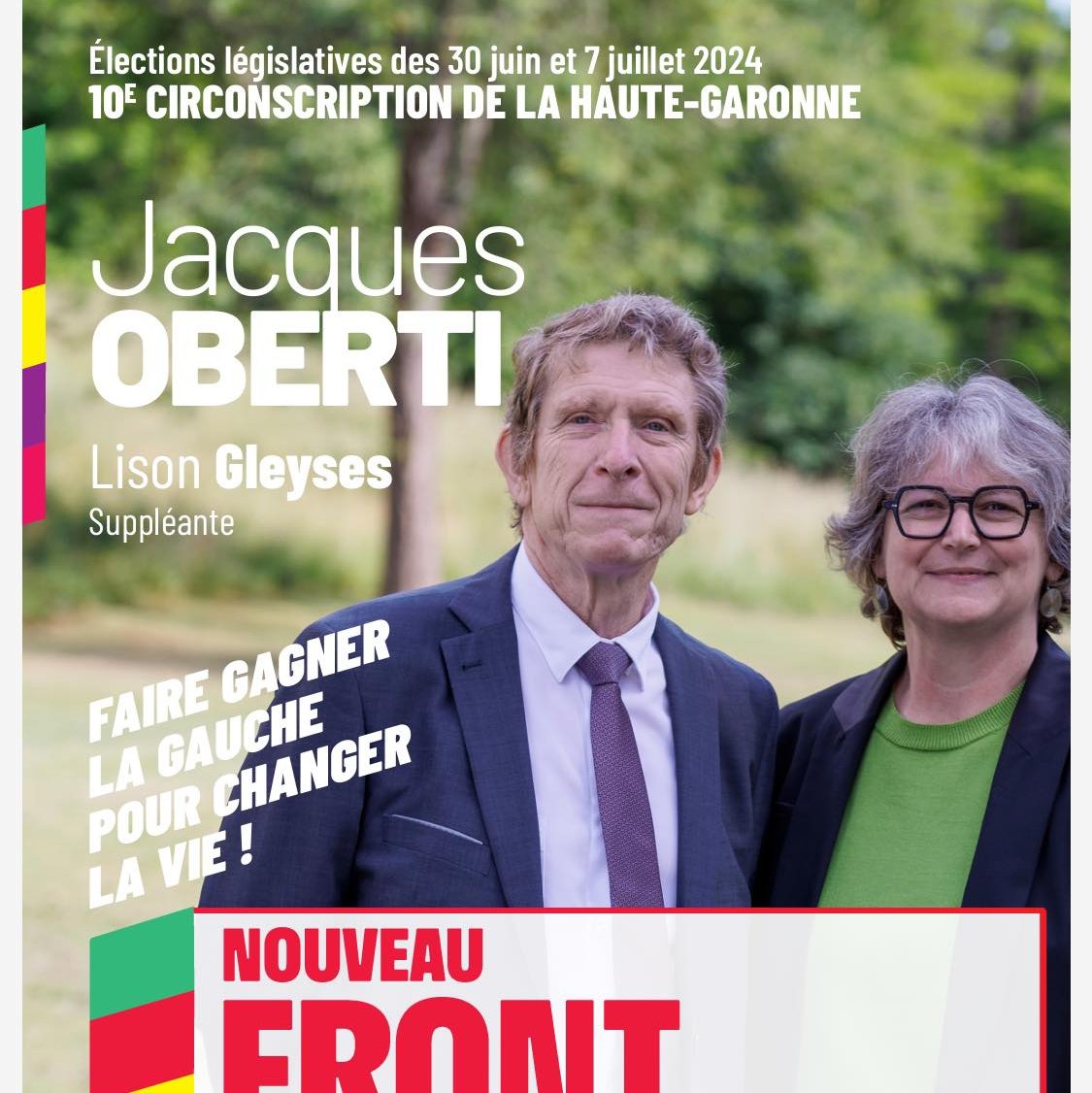 Jacques OBERTI candidat pour le Nouveau Front Populaire, 10ème circonscription de la Haute-Garonne, Élections législatives 2024