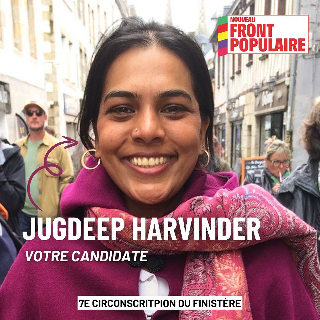 Jugdeep HARVINDER candidate pour le Nouveau Front Populaire, 7ème circonscription du Finistère