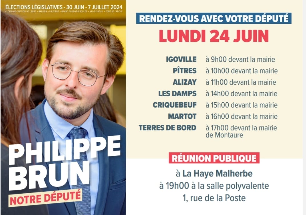Philippe BRUN candidat pour le Nouveau Front Populaire, 4ème circonscription de l'Eure, Élections législatives 2024