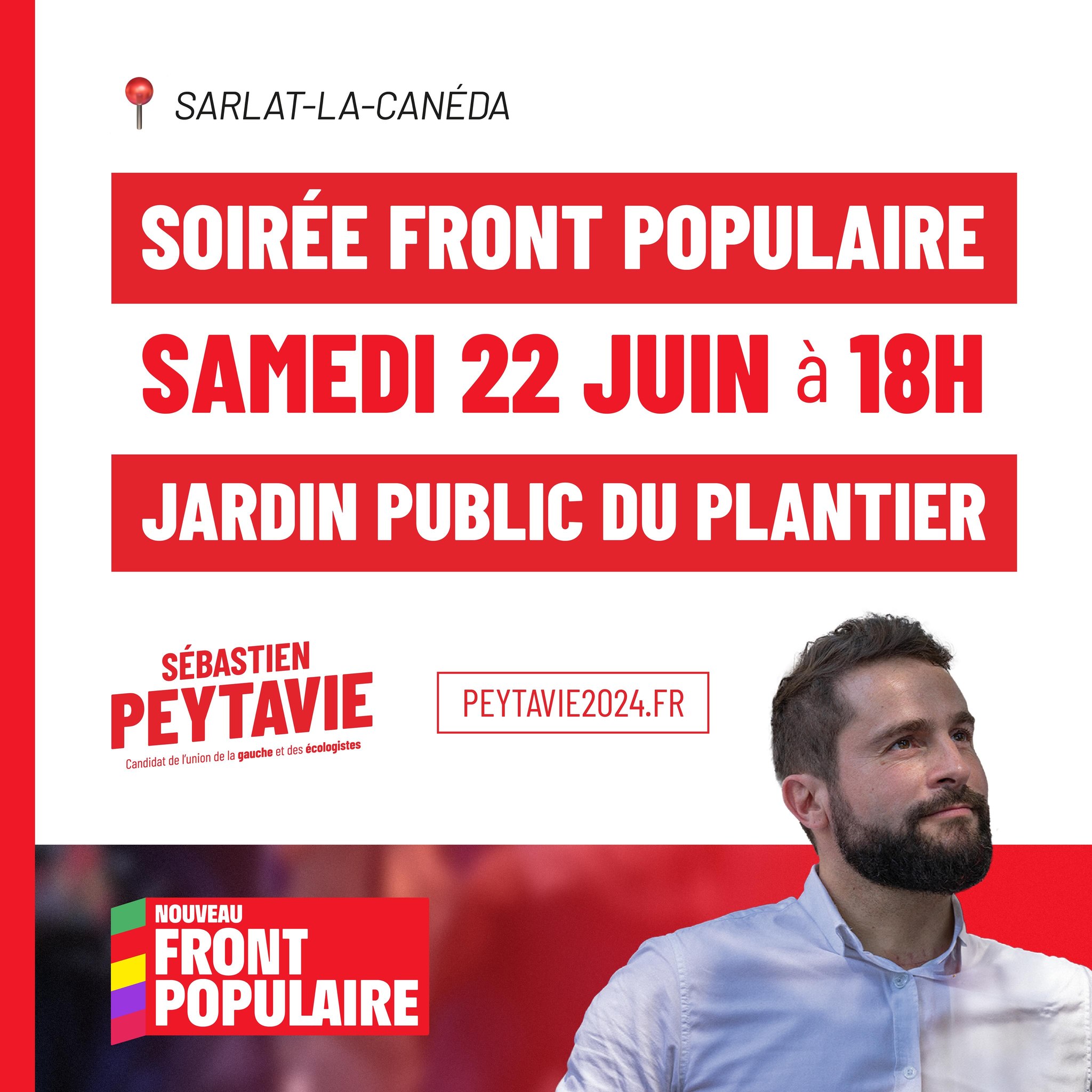 Soirée Front Populaire festive ! Rendez-vous ce samedi 22 juin au jardin public du Plantier à Sarlat à partir de 18h.